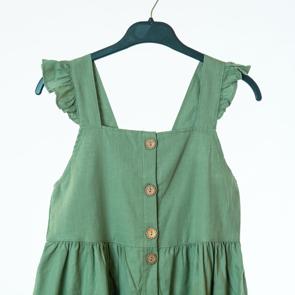 7021-Robe lin vert