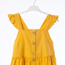 7021-Robe lin jaune