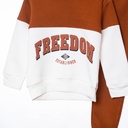 24087 Ensemble jogging marron blanc FREEDOM
