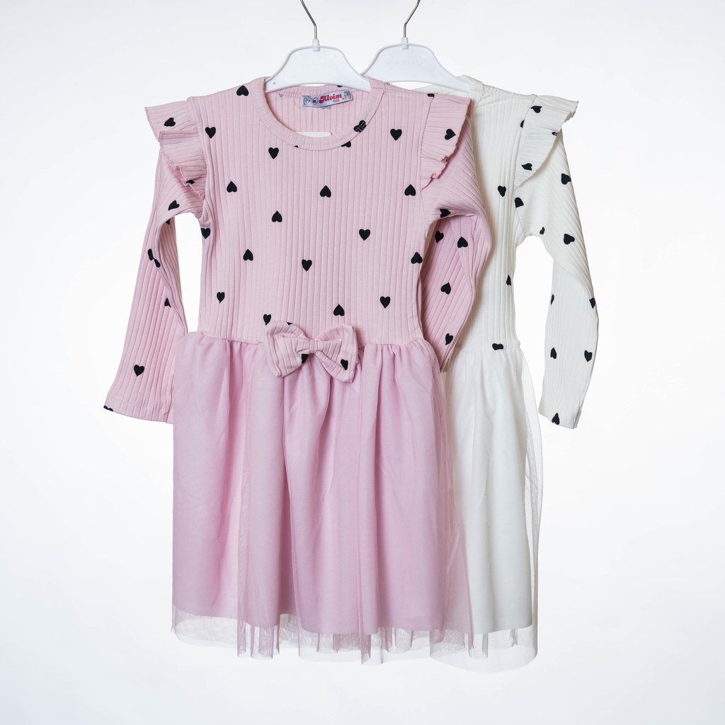 6651 Robe blanche cœurs 