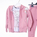6196 Ensemble rose blanc fille