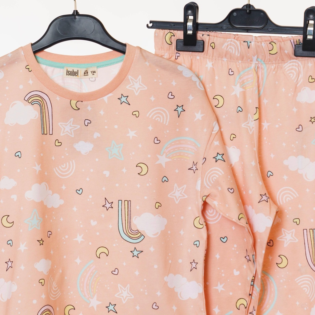 35208 Pyjama saumon motif ciel étoilé 