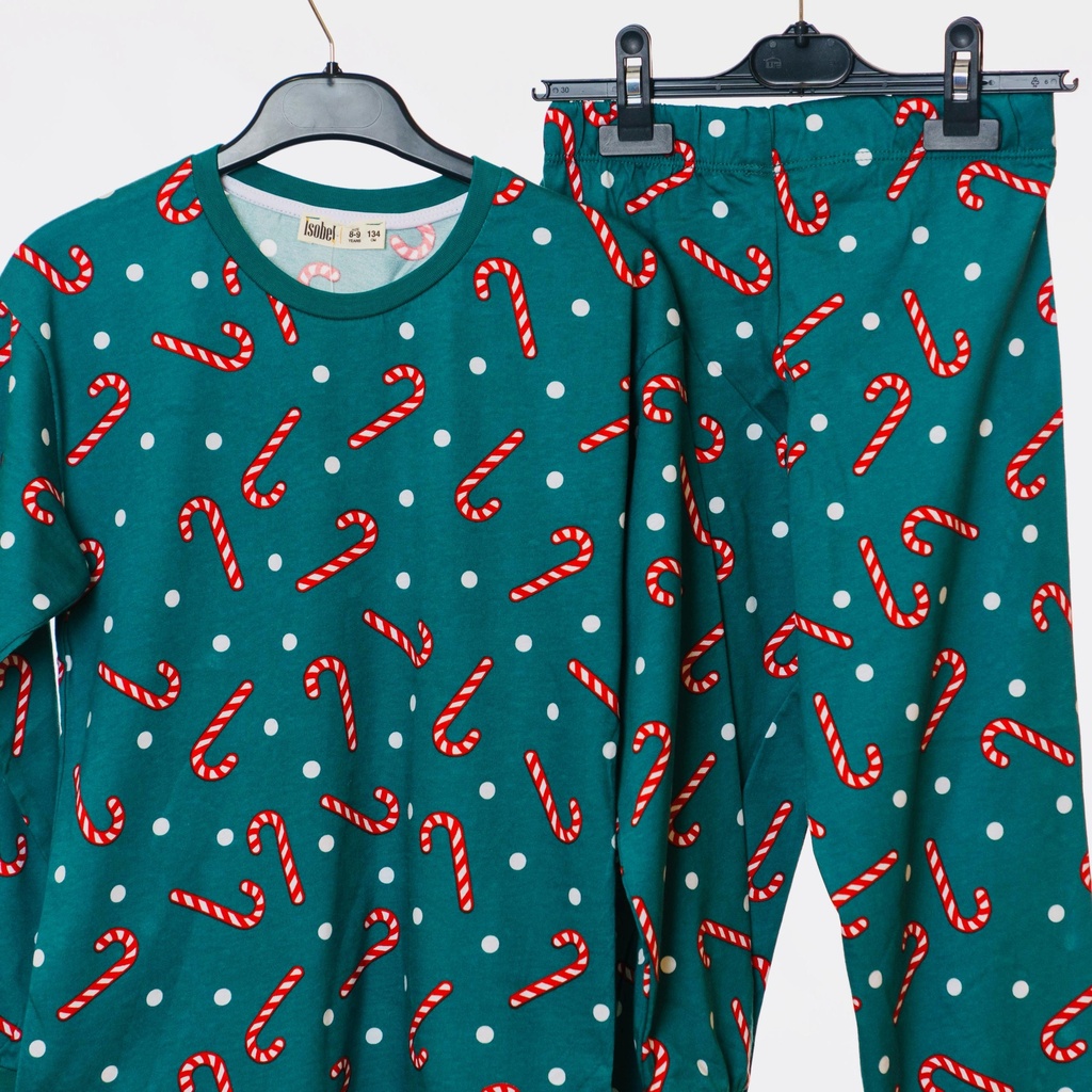 36219 Pyjama vert motif sucre d'orge
