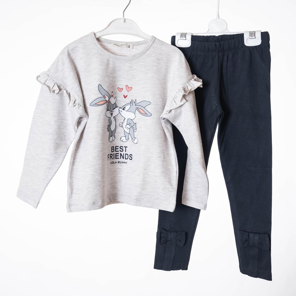 7226 Ensemble bas lapin gris