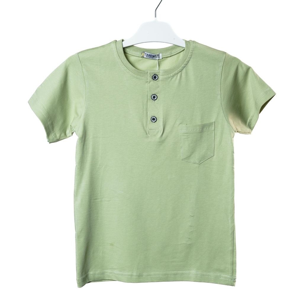 9296 tshirt garçon vert bouton