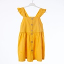 7021-Robe lin jaune