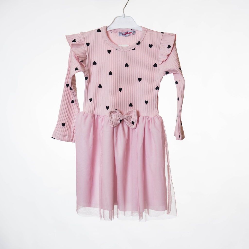 6651 Robe rose cœurs 