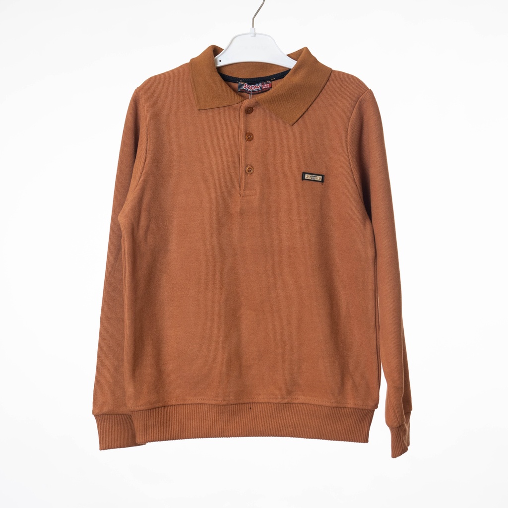 6108 Polo manches longues marron