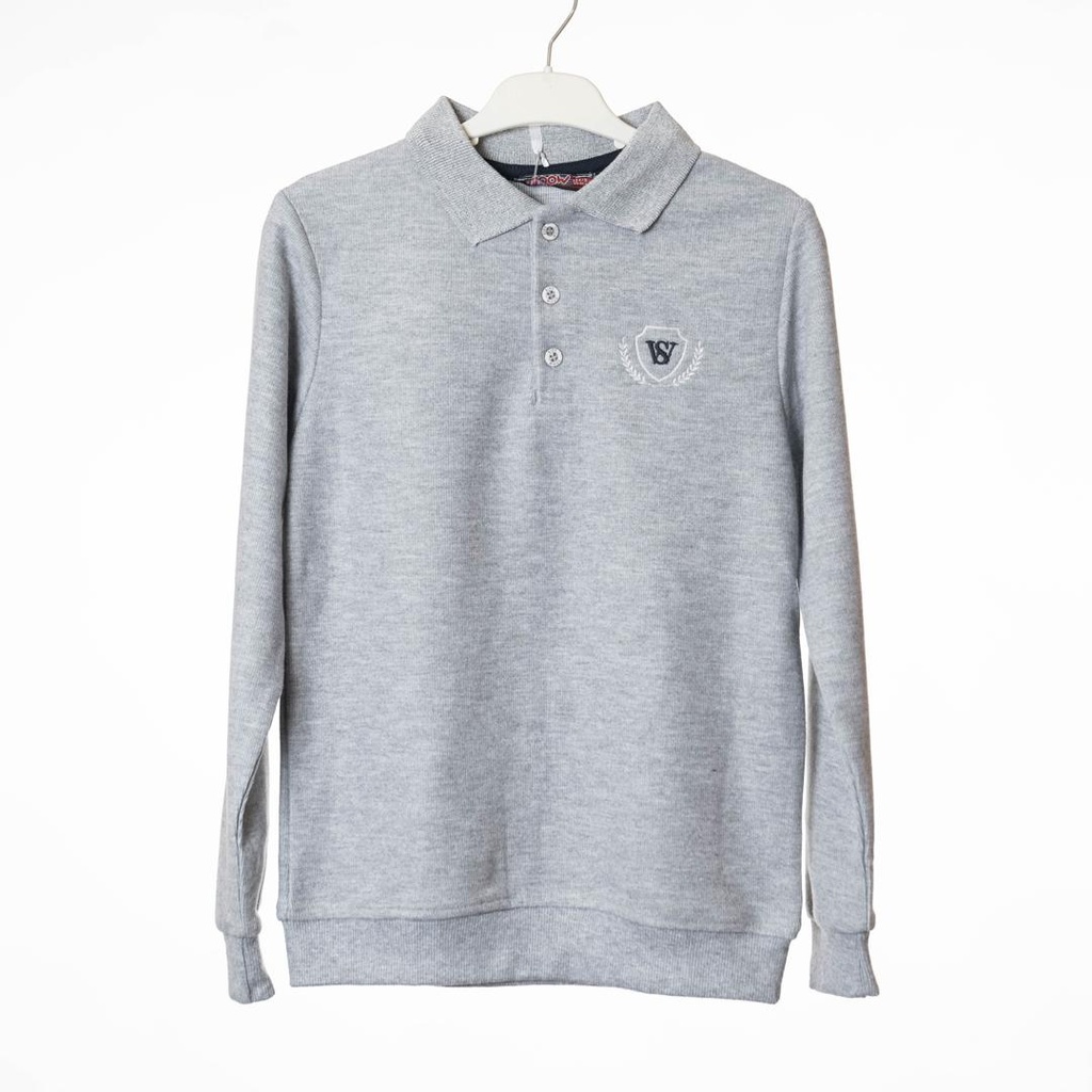 6179 Polo manches longues gris
