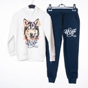 24085 Ensemble jogging bleu blanc WOLF