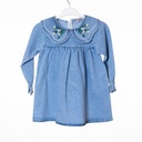 102 Robe jean col fleur HARBY