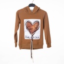 6040 Pull capuche marron coeur