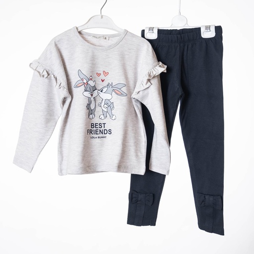 7226 Ensemble bas lapin gris