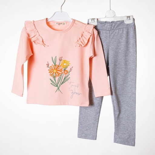 7225 Ensemble bas saumon fleur