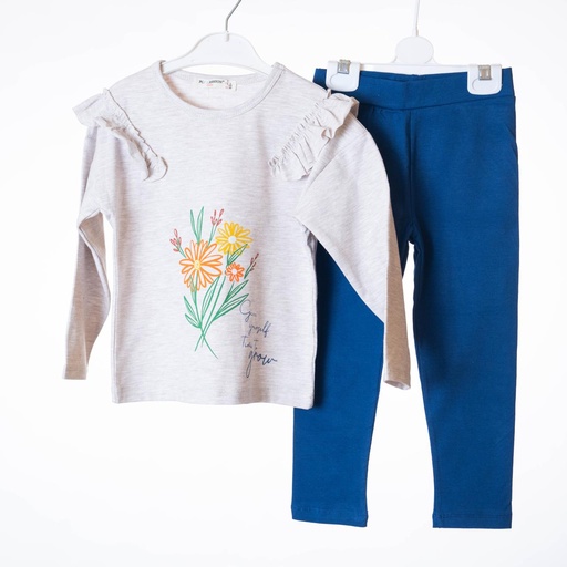 7225 Ensemble bas gris fleur 