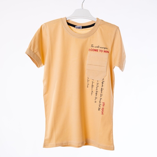 2034 t-shirt garçon beige poche