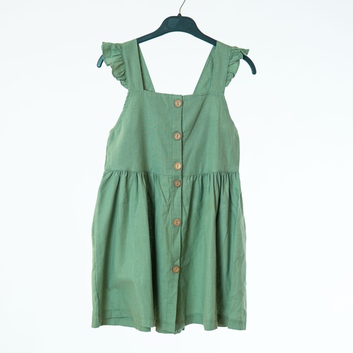 7021-Robe lin vert