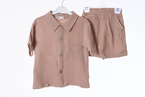 8000 Ensemble chemise short marron