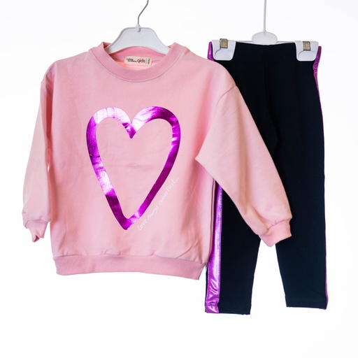 24059 ensemble bas rose cœur 