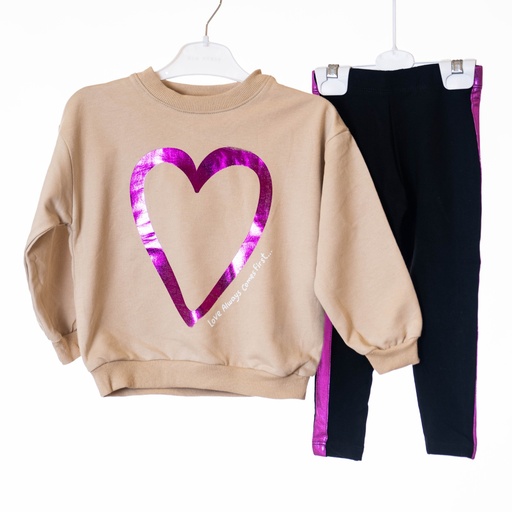 24059 ensemble bas beige cœur 