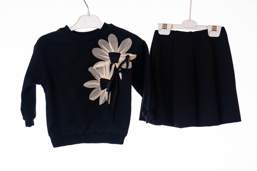 24054 ensemble jupe noir fleur