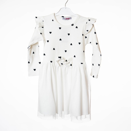 6651 Robe blanche cœurs 