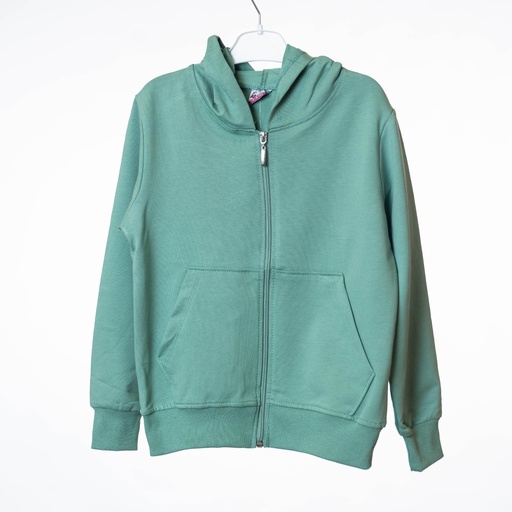 2600 pull capuche vert fille