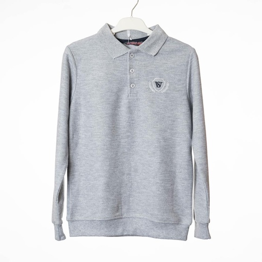 6179 Polo manches longues gris