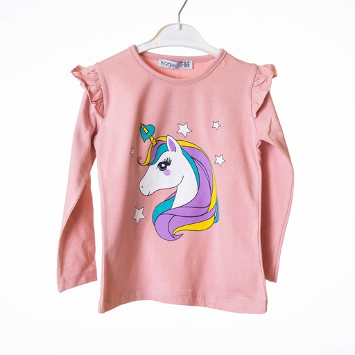 KS20101 haut Manche licorne saumon