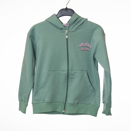 6921 Pull capuche vert fille  