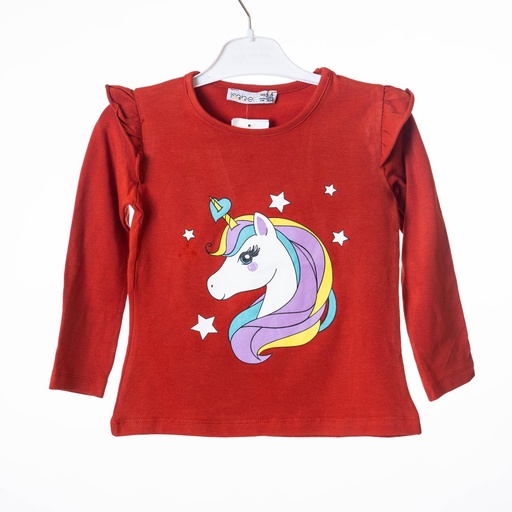 KS20101 haut Manche licorne rouge