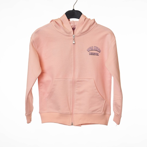 6921 Pull capuche saumon fille 