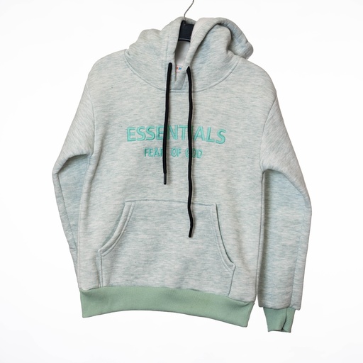 1010 Pull capuche vert fille ESSENTIALS