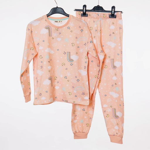 35208 Pyjama saumon motif ciel étoilé 
