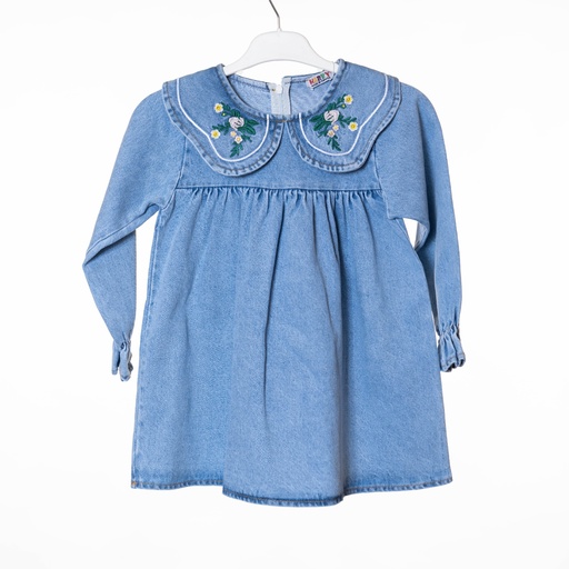 102 Robe jean col fleur HARBY