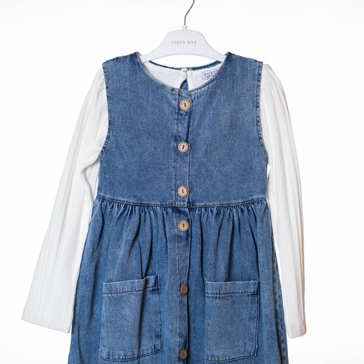 7016 Robe jean sans manches 